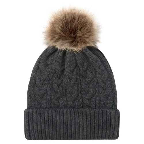 Tuque à rebord (Pompon 12cm fausse fourrure)