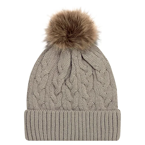 Tuque à rebord (Pompon 12cm fausse fourrure)