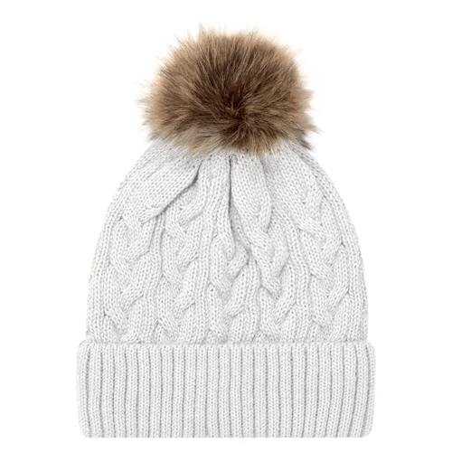 Tuque à rebord (Pompon 12cm fausse fourrure)