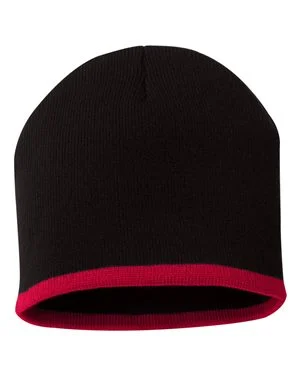 Bonnet en tricot à rayures dans le bas de 8 "