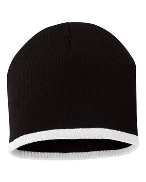 Bonnet en tricot à rayures dans le bas de 8 "