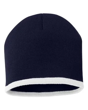 Bonnet en tricot à rayures dans le bas de 8 "
