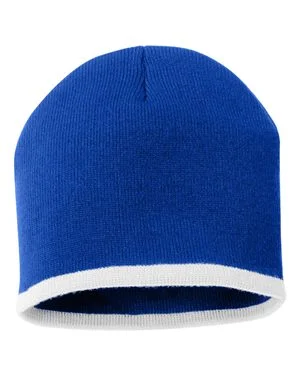 Bonnet en tricot à rayures dans le bas de 8 "