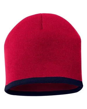 Bonnet en tricot à rayures dans le bas de 8 "