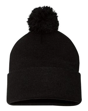 Bonnet en tricot de 12 po à pompons
