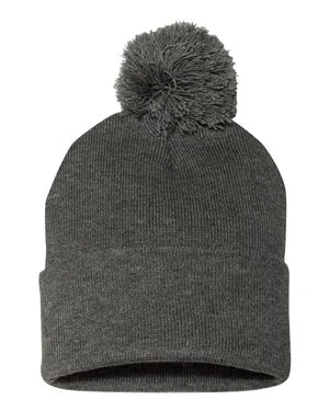 Bonnet en tricot de 12 po à pompons