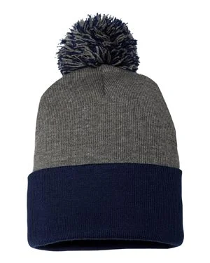 Bonnet en tricot de 12 po à pompons