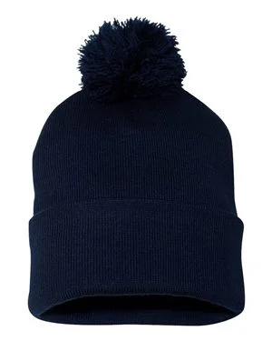 Bonnet en tricot de 12 po à pompons