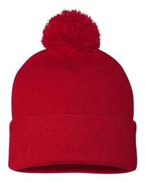 Bonnet en tricot de 12 po à pompons