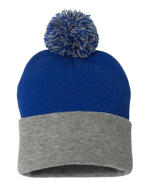 Bonnet en tricot de 12 po à pompons
