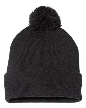 Bonnet en tricot de 12 po à pompons