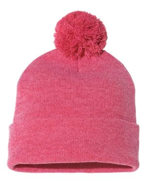 Bonnet en tricot de 12 po à pompons