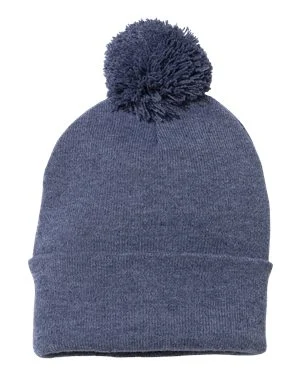 Bonnet en tricot de 12 po à pompons
