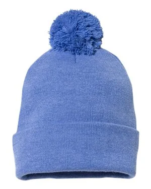 Bonnet en tricot de 12 po à pompons