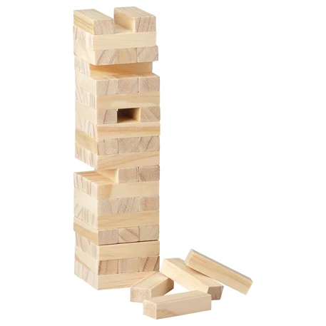 Jeu d'empilage de blocs de bois de tour de culbuteur